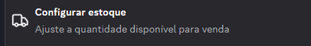 Opção configurar estoque